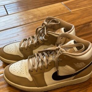 Nike Jordan’s  tan and White Sneakers